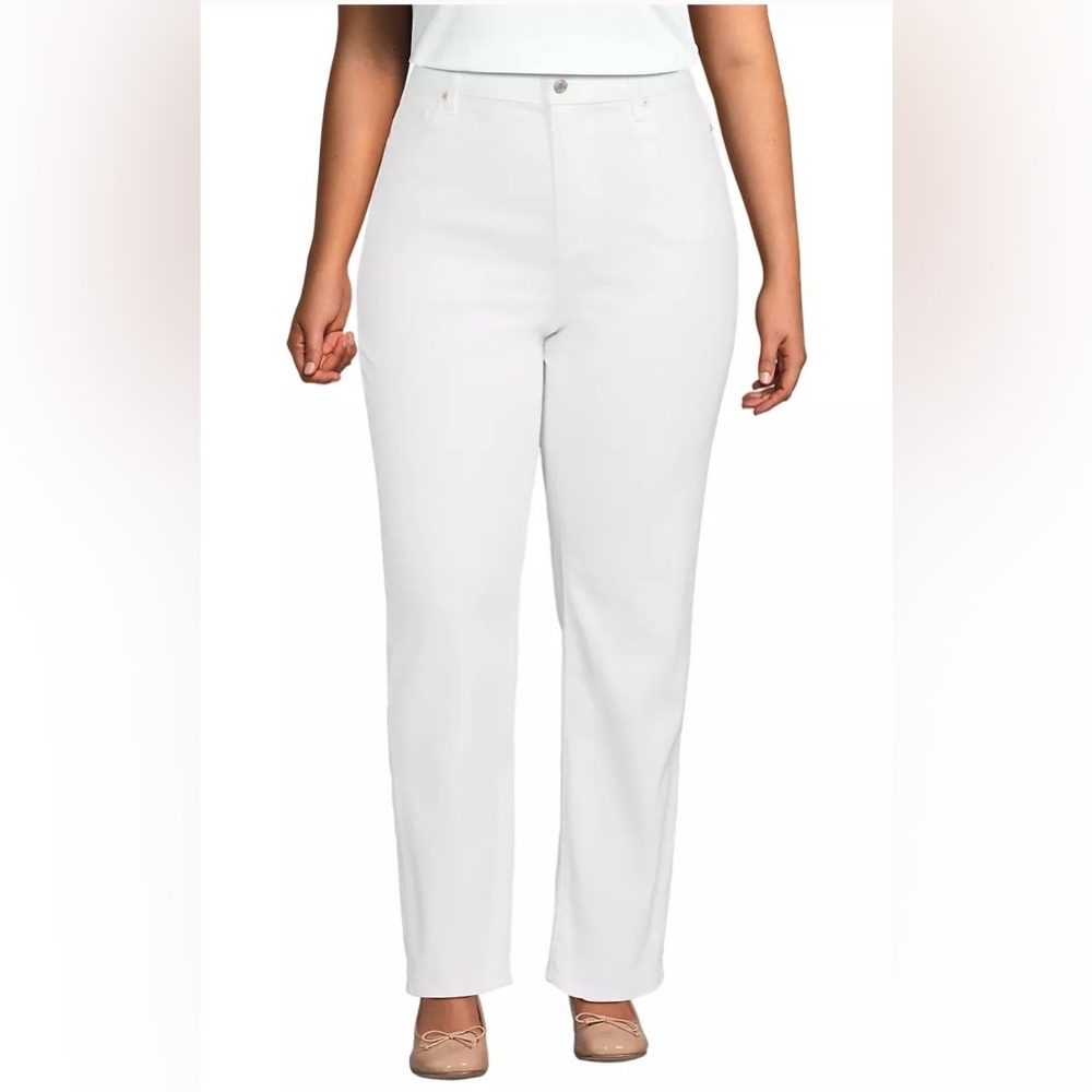 Lands End High Rise Straight Leg Jeans